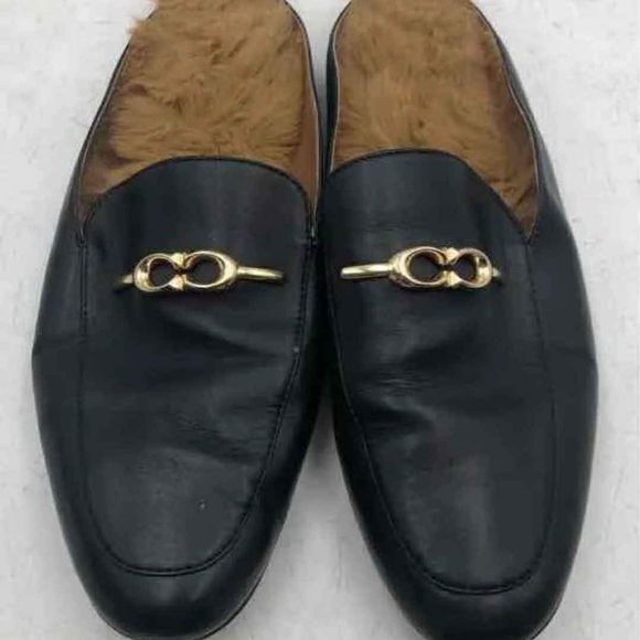 COACH Designer black slip on slide on mule loafers flats Size 8 - Picture 2 of 6
